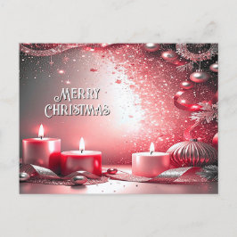 Red Candles Decorative Holiday Postcard Postkarte