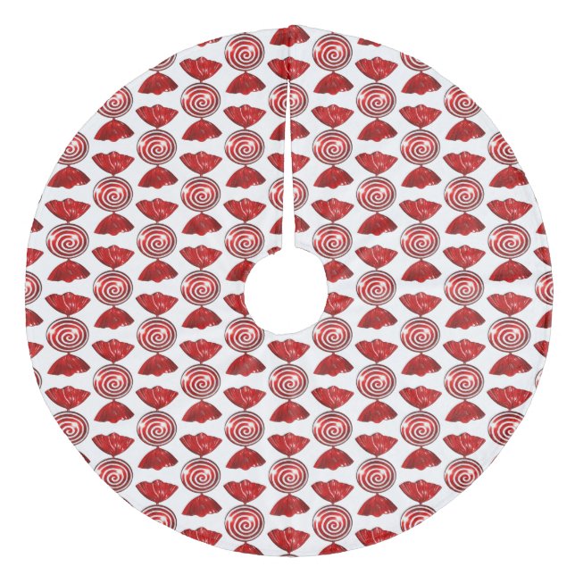 Red Candy 4 Weihnachtsbaumrock Fleece Weihnachtsbaumdecke (Vorderseite)