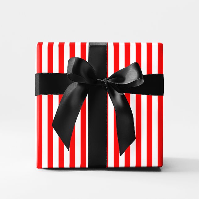 Red Candy Cane Stripes Geschenkpapier (Red Candy Cane Stripes Wrapping Paper)