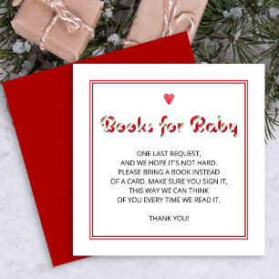 Red Candy Cane Typografy Books for baby Begleitkarte