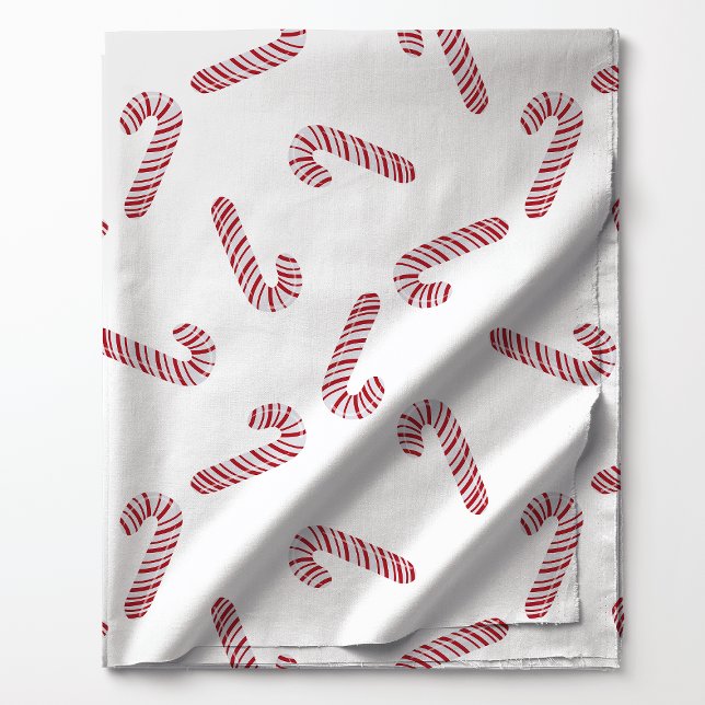 Red Candy Cane Weihnachtsmuster Stoff (Von Creator hochgeladen)