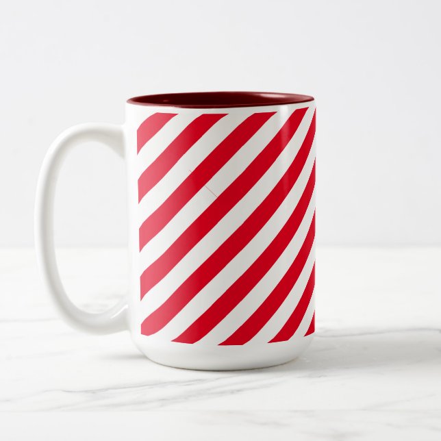 Red Candy Christmas Strip Zweifarbige Tasse (Links)