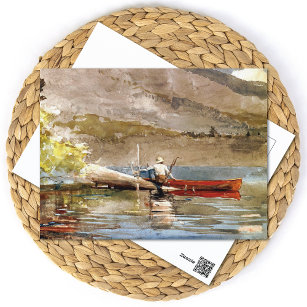 Red Canoe Landscape Winslow Homer Postkarte