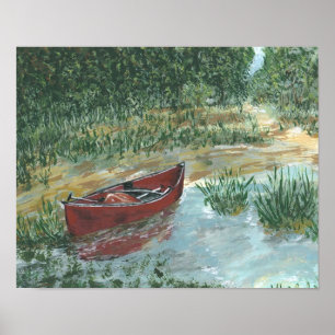 Red Canoe Poster