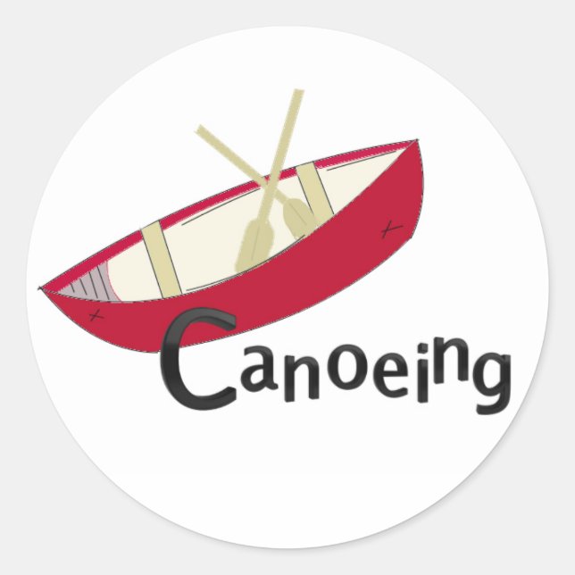 Red Canoe Runder Aufkleber (Vorderseite)