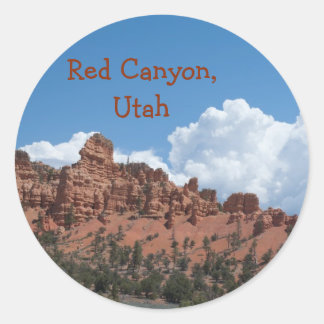 Red Canyon, Utah Template Souvenir Runder Aufkleber