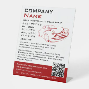 Red Car Logo, Werbung für den Vertrieb von Auto Sockelschild