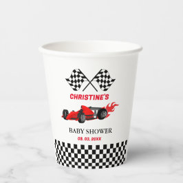 Red Car Race Baby Dusche Pappbecher