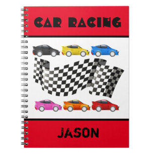 Red Car Racing Spiral Notebook Notizblock
