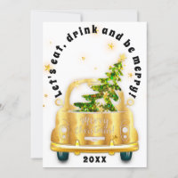 Red Car Weihnachts Brunch Dinner Tree Gold Weiß