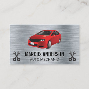 Red Car   Wrenches   Metallisch Visitenkarte