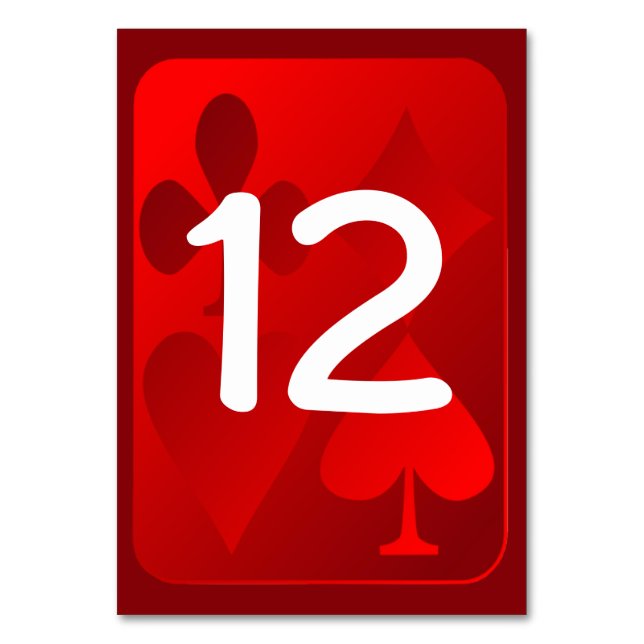 Red Card Anzug Custom Wedding Tischnummer (Vorderseite)