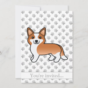 Red Cardigan Welsh Corgi Dog Geburtstagsparty Einladung