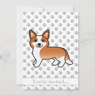 Red Cardigan Welsh Corgi Dog Geburtstagsparty Einladung