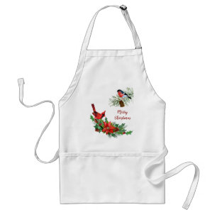 Red Cardinal and Bullfinch Bird Holiday Schürze
