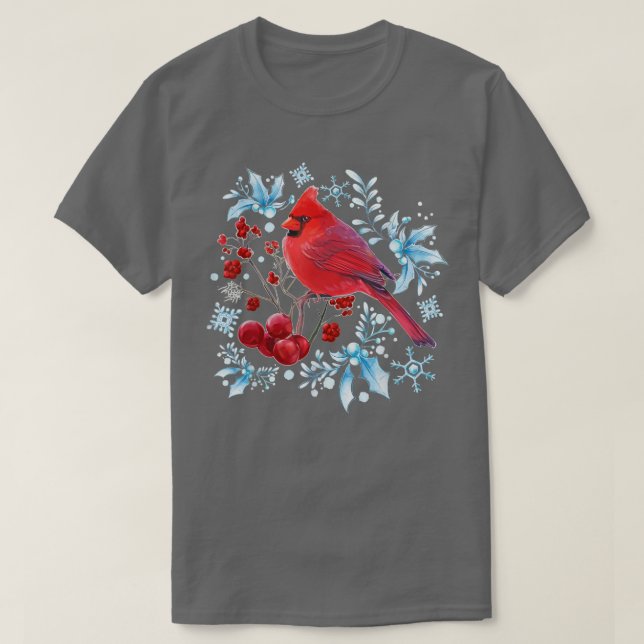 Red Cardinal Bird Lovers Birdwatching Christmas Bi T-Shirt (Design vorne)