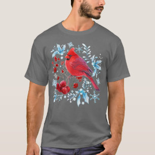 Red Cardinal Bird Lovers Birdwatching Christmas Bi T-Shirt