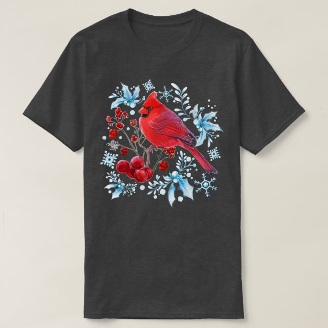 Red Cardinal Bird Lovers Birdwatching Christmas Bi T-Shirt (Design vorne)