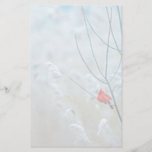 Red Cardinal in Winter Nature Foto von Christmas Briefpapier