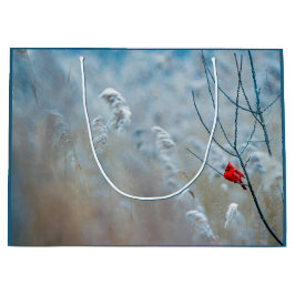 Red Cardinal in Winter Nature Foto von Christmas Große Geschenktüte