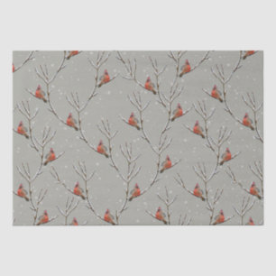 Red Cardinal Perched, wir haben Tree Branch Tissue Seidenpapier