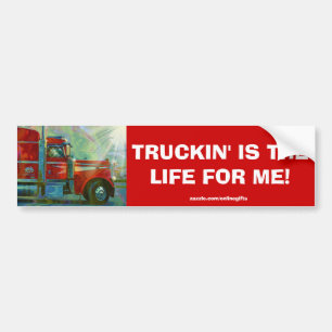 RED CARGO TRUCK BIG RIG TRUCKERS Autoaufkleber