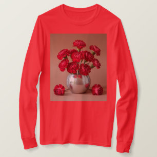 Red Carnation Bouquet Long Sleeve T-Shirt