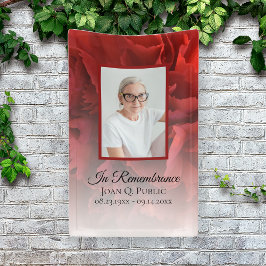 Red Carnation Floral Celebration of Life Funeral Banner