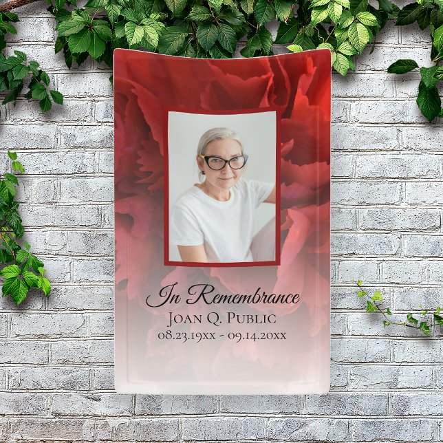 Red Carnation Floral Celebration of Life Funeral Banner (Von Creator hochgeladen)