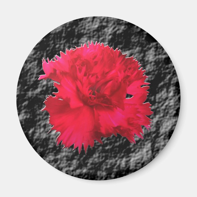 Red Carnation Floral Fantasy Magnet (Vorne)