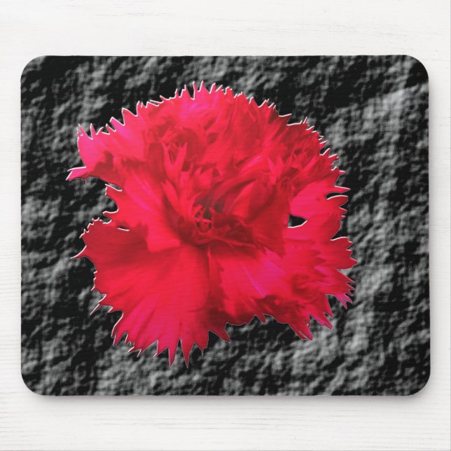 Red Carnation Floral Fantasy Mousepad (Vorne)