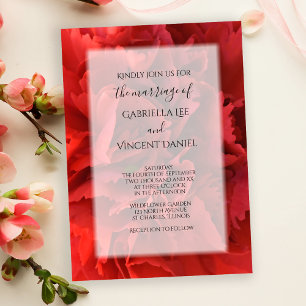 Red Carnation Floral Wedding Einladung
