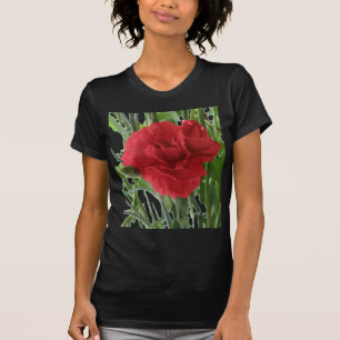 Red Carnation Ladys T Shirt