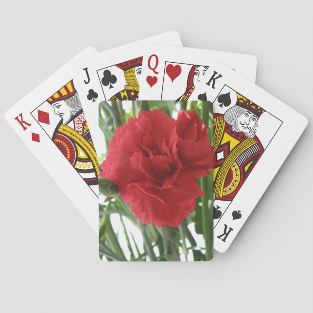 Red Carnation Playing Cards Spielkarten (Rückseite)