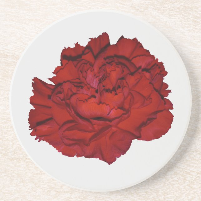 Red Carnation Sandstone Untersetzer (Vorne)
