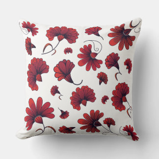 Red Carnation Vector Pattern Blume Kissen