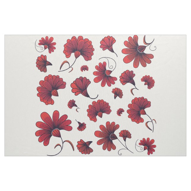 Red Carnation Vector Pattern Blume Stoff (Yard (91,4 cm))