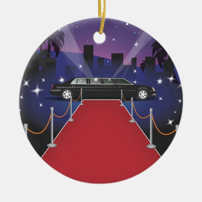 Red Carpet Celebrity Limo Keramik Ornament (Vorne)