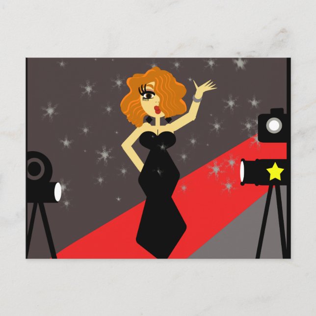 Red Carpet Diva Postcard Postkarte (Vorderseite)