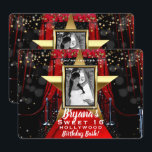 Red Carpet Hollywood Gold Stars Foto Party Einladung<br><div class="desc">für jedes Ereignis anpassen</div>