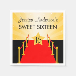 Red Carpet Hollywood Sweet 16 Birthday Party Serviette