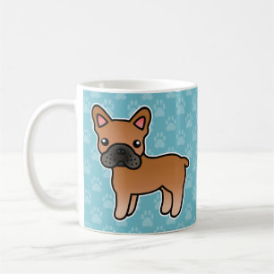 Red Cartoon French Bulldog Tasse
