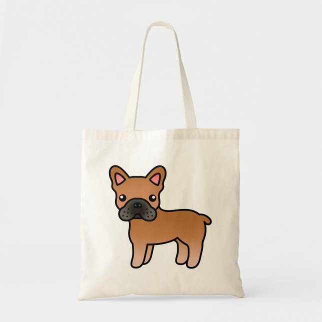 Red Cartoon French Bulldog Tragetasche (Vorne)