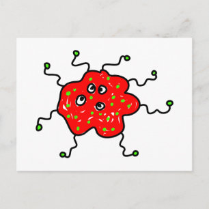Red Cartoon Germ Postkarte