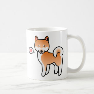 Red Cartoon Shiba Inu Liebe Kaffeetasse