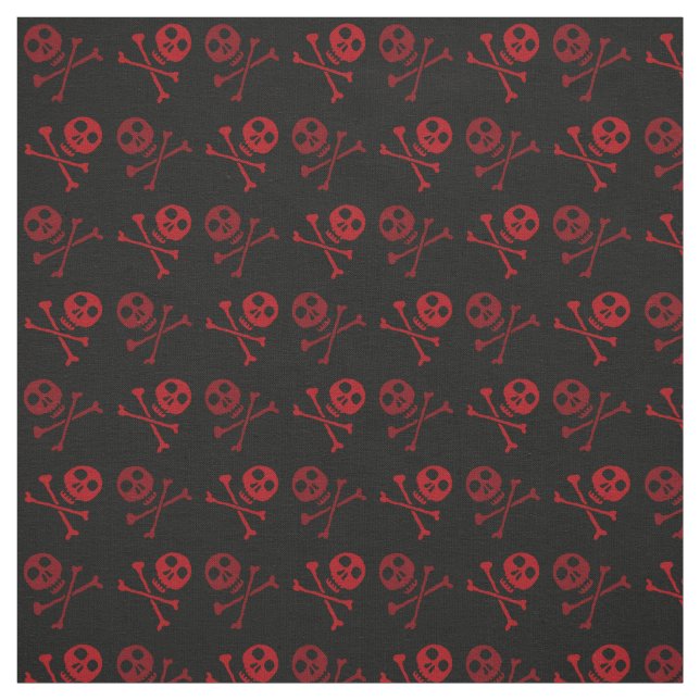 Red Cartoon Skull Pattern Stoff (Muster)