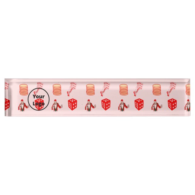 Red casino business pattern namensplakette (Vorderseite)