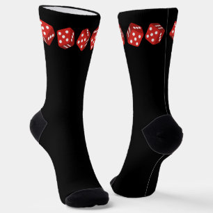 Red Casino Dice Gambler Socken