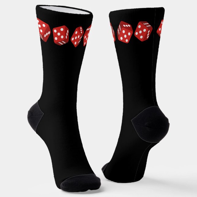 Red Casino Dice Gambler Socken (Gewinkelt)