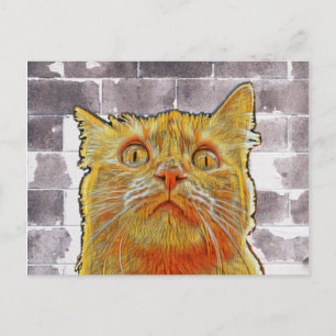 Red Cat in Trouble. Postkarte